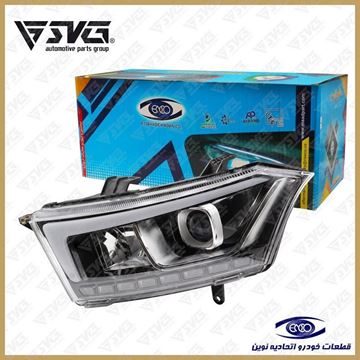 چراغ جلو چپ کامل (با لامپ و LED) دنا پلاس اتحادیه نوین
